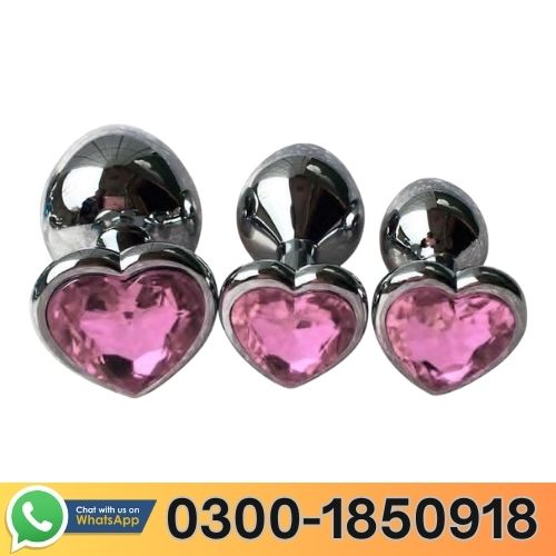 3 Pcs Set Luxury Metal Butt Plug Toys In Pakistan