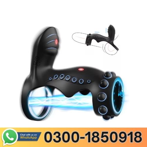 Vibrating Penis Sleeve Cock Ring With Clitoral Stimulator In Pakistan
