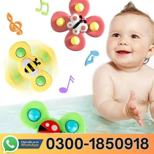 Suction Cup Activity Spinner Toy 3 Pieces In Pakistan